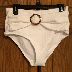High-waisted White Bikini Bottom